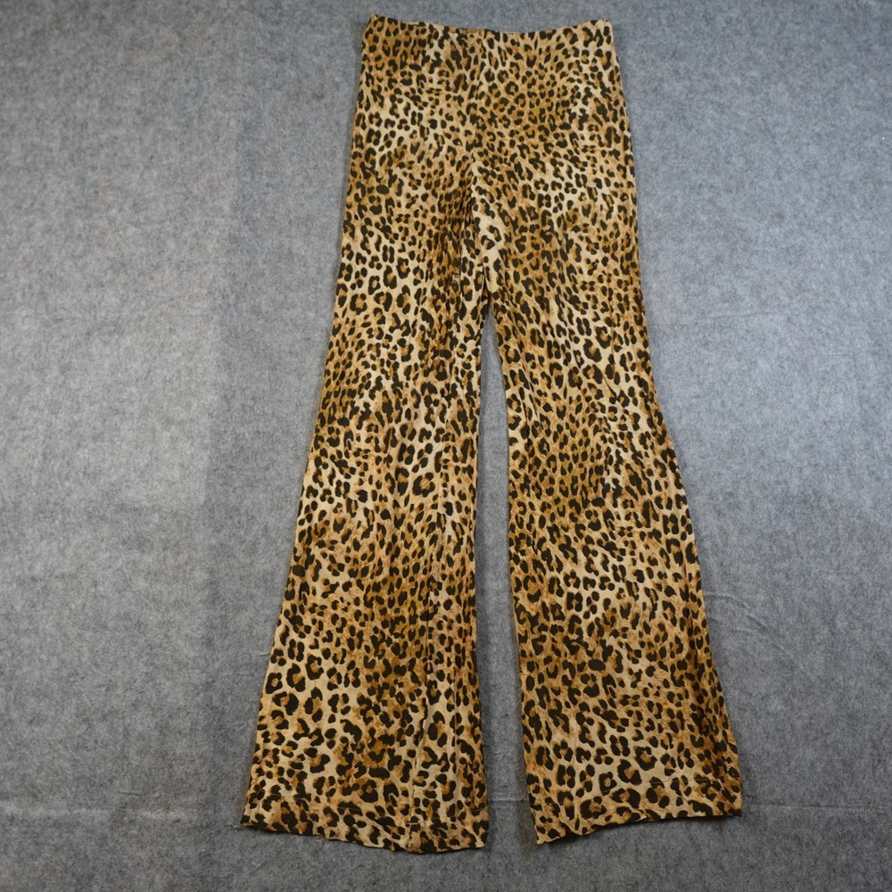Spell Pants Womens Small Animal Print Vintage Leopard Samantha Bias Flare